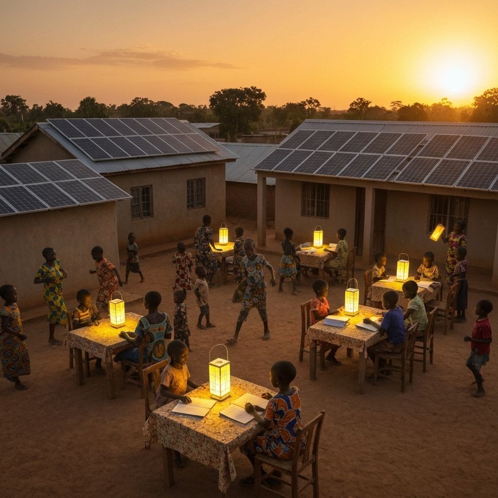 Community celebrating solar installation